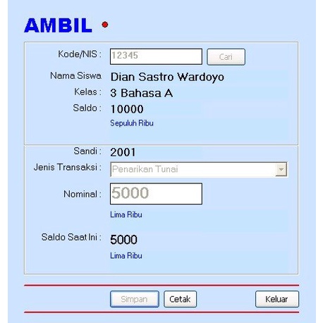 SOFTWARE TABUNGAN SEKOLAH