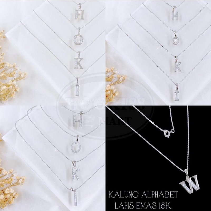 HK COD Kalung Alphabet N-Z Silver Titanium Lapis Emas Anti Karat Xuping Korea