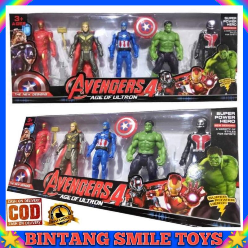 MAINAN ROBOT AVENGERS / MAINAN ANAK MINIATUR HULK / ROBOT IRONMAN DUS ISI 5 PCS PROMO TERMURAH COD