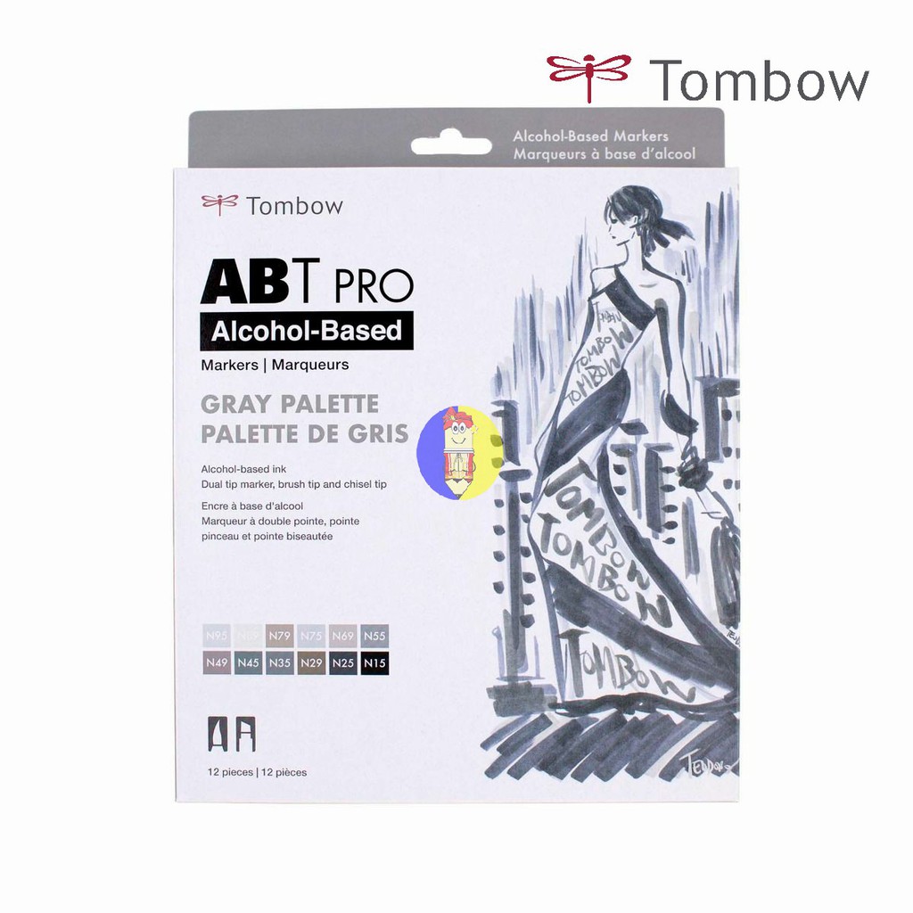 

Tombow dual brush pen ABT PRO Alcohol-Based - Gray Palette