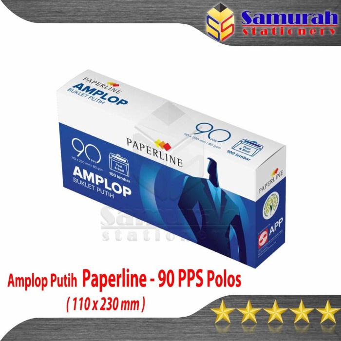 

Amplop Kertas Putih Polos Paperline 90 pps isi 100 ( 110 x 230 mm )