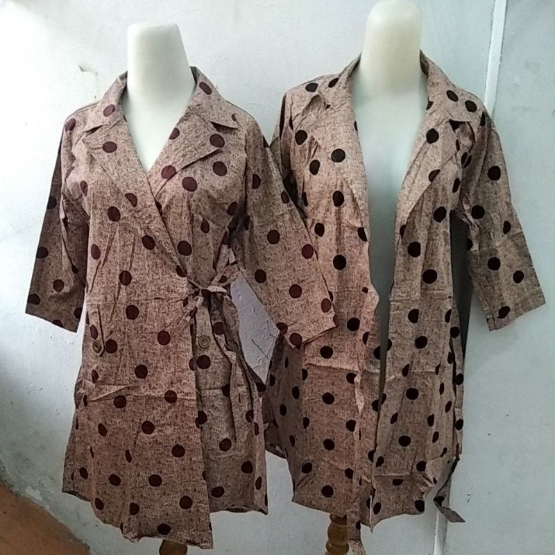 Outer tunik  / outer katun stretch / outer kerah jas / cardigan tunik / cardigan kerah jas / cardiga