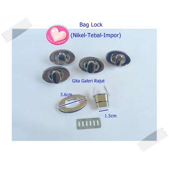 Kunci Tas Oval/Bag Lock Impor Tebal