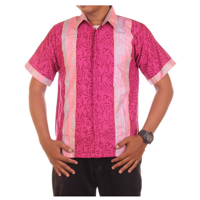 Kemeja Batik Kombinasi Embos Mandala