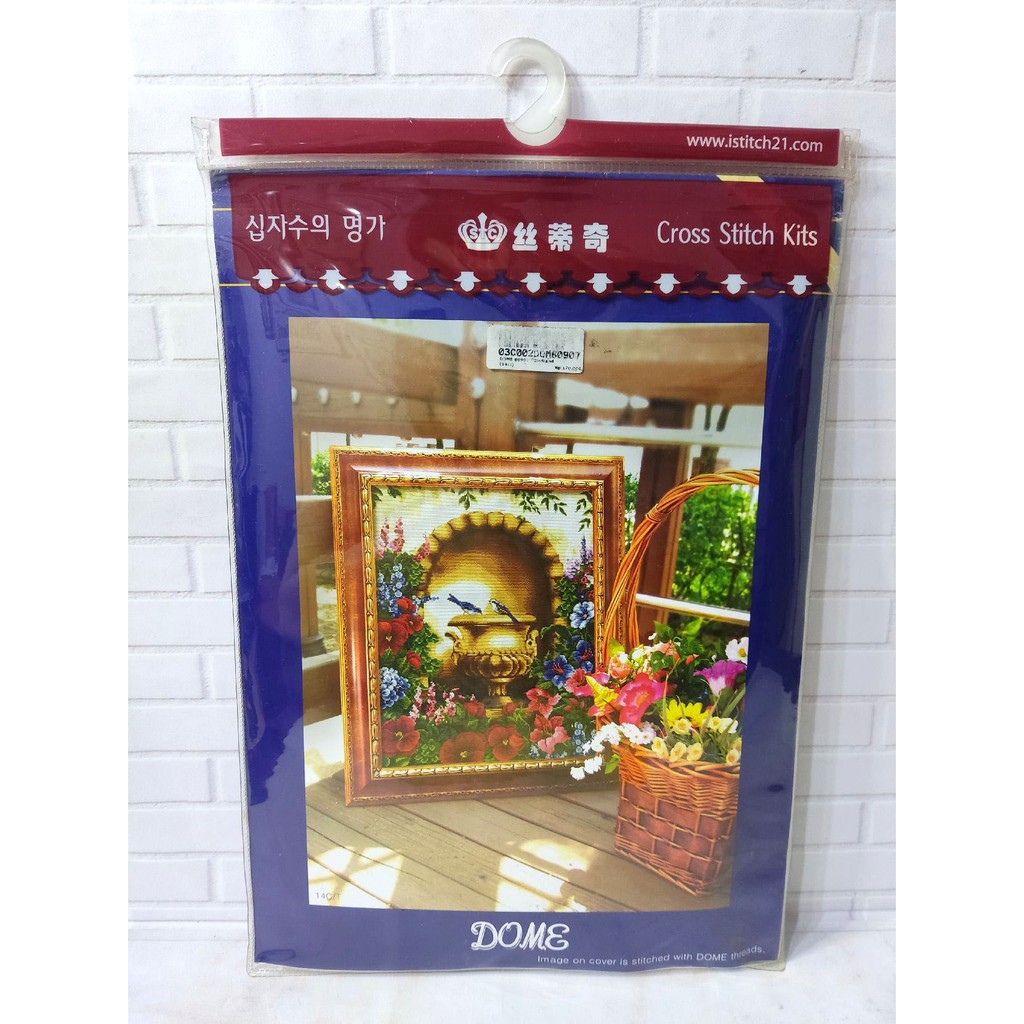 DISKON Paket DIY Craft Sulam Kristik Strimin DOME 80907 Pemandangan Burung Bunga Bird