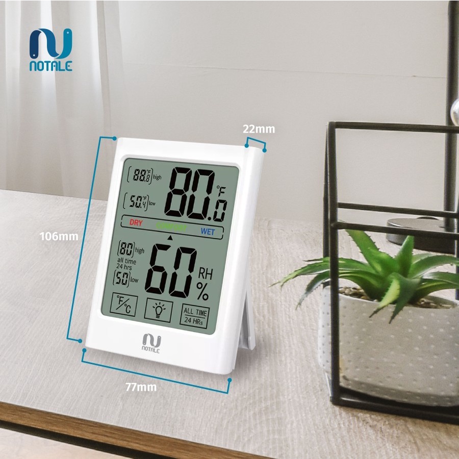 Notale Hygrometer Thermometer Humidity Meter - Alat Pengukur Suhu Ruang