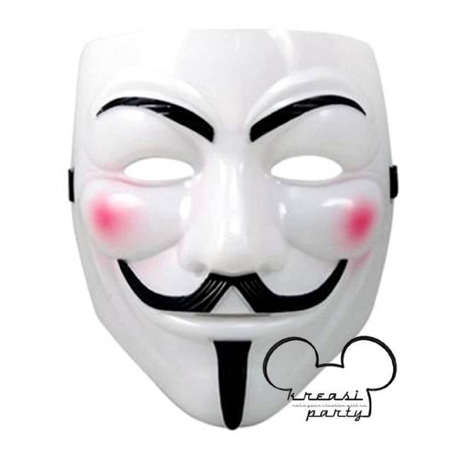 Topeng V For Vendetta Putih / Mask Anonymous Vendetta Guy Fawkes / Topeng Pesta