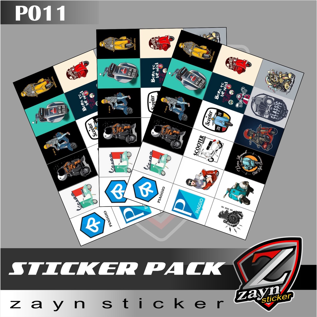 STICKER PACK STIKER PAK VESPA SCOOTER MURAH VOL.2 P011