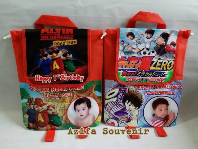 Tas / Goodie Bag Souvenir Ulang Tahun / Ultah Anak  Ransel Banner Custom-3