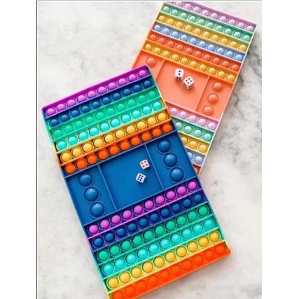 Pop It Rainbow Ludo Super Jumbo Mainan Anak Pop it Dadu