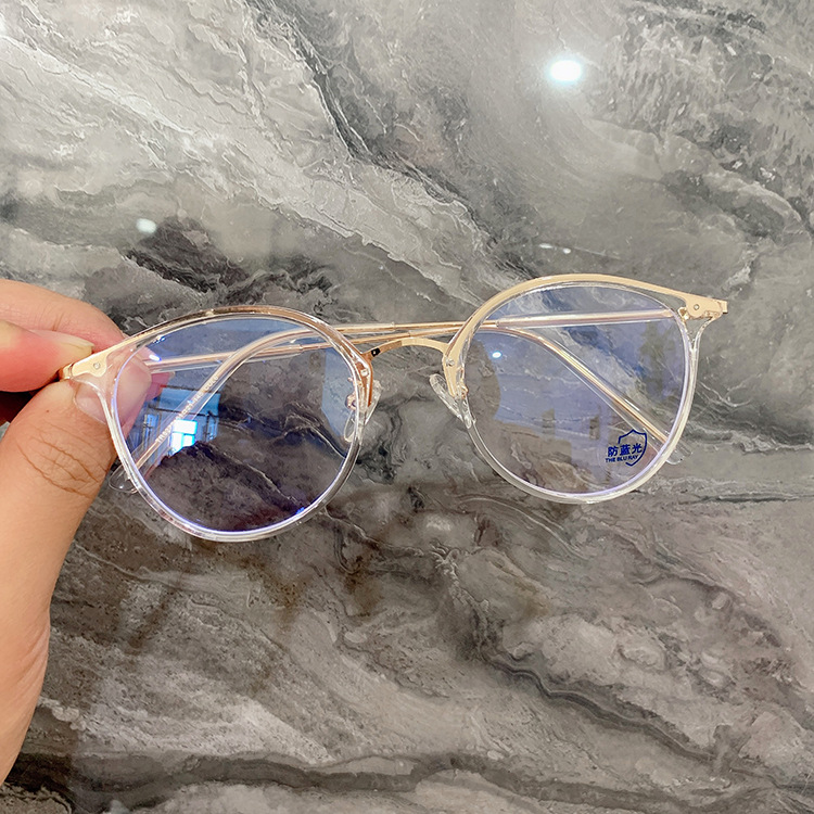 【Ready Stock】Korean TR90 Anti Radiation Eyeglasses Ins Women Men Round Frame