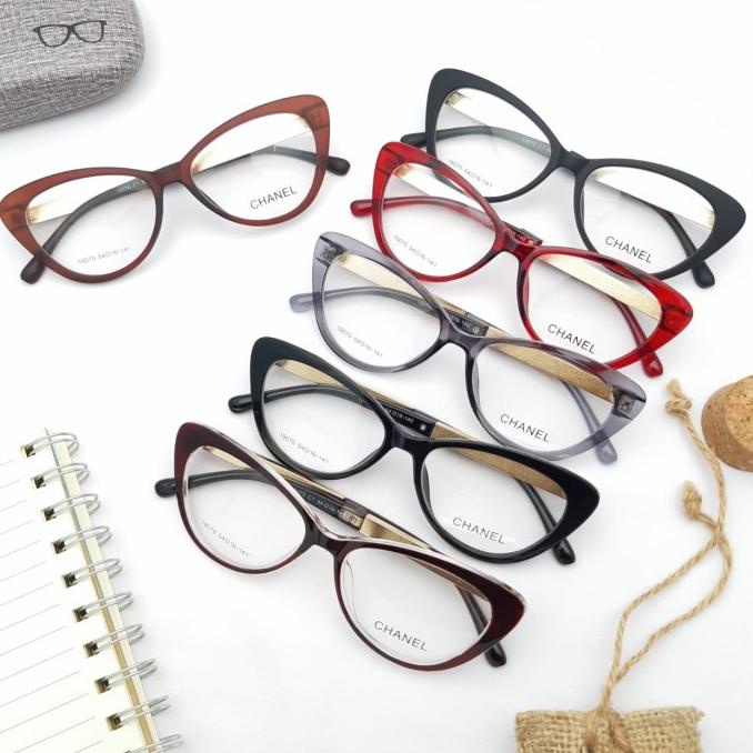 Fendi cat eye frame kacamata wanita free lensa anti radiasi min/plus