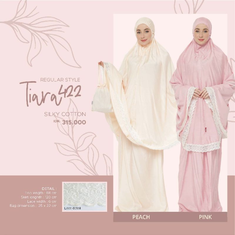 Mukena Tatuis Tiara 422 Krem Pink Bahan silky melangsai dingin