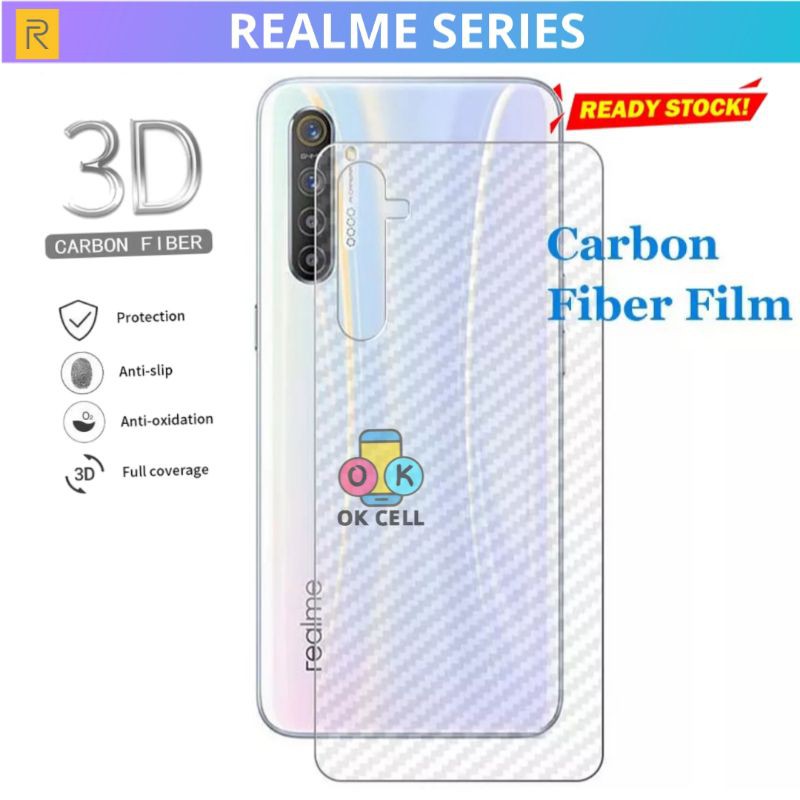 Skin Carbon Realme C2 / X2 - Garskin Karbon Anti Gores Belanag Realmi X2.C2 Back Sticker Premium