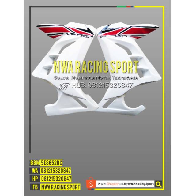 Half Fairing Verza Putih Model Ninja Fi Fiber