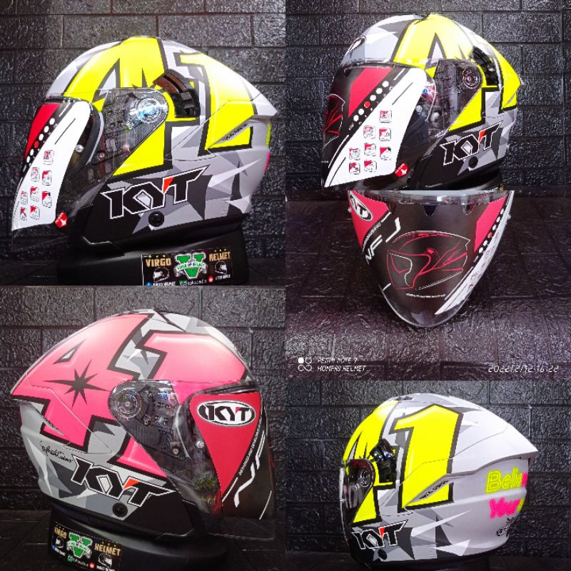 Jual HELM KYT NFJ ALIEX ESPARGARO 2019 MATT HELM HALF FACE KYT NFJ