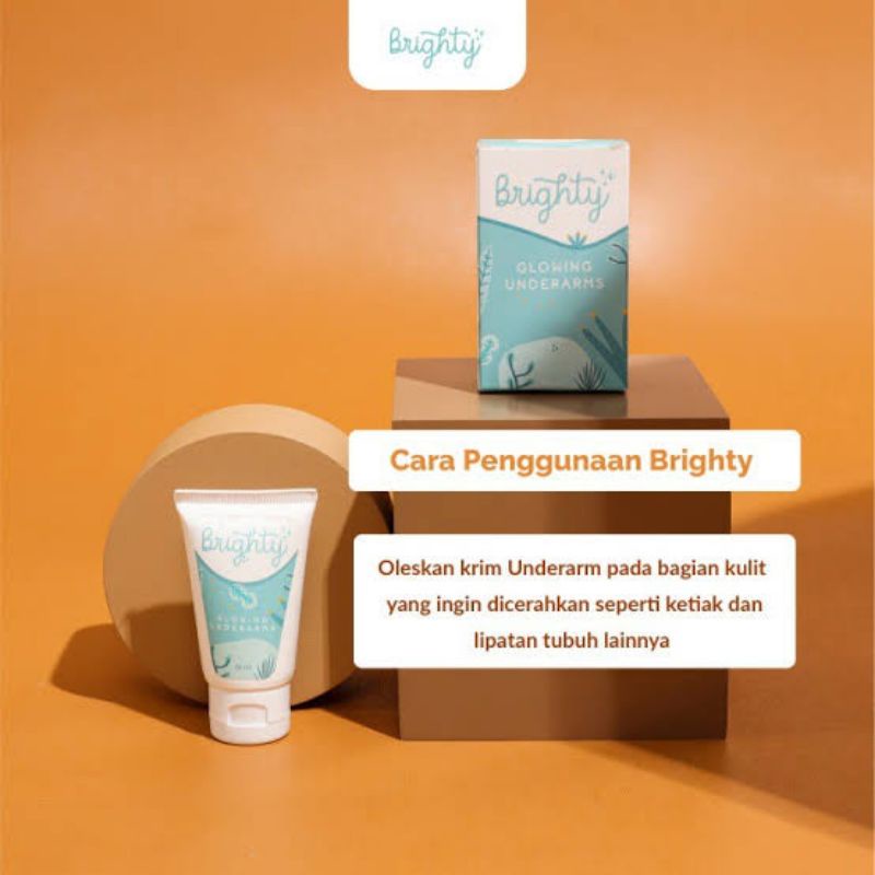 BRIGHTY glowing underarm pemutih ketiak lipatan paha alami mencerahkan underarms dan scrub cream pencerah krem ketek