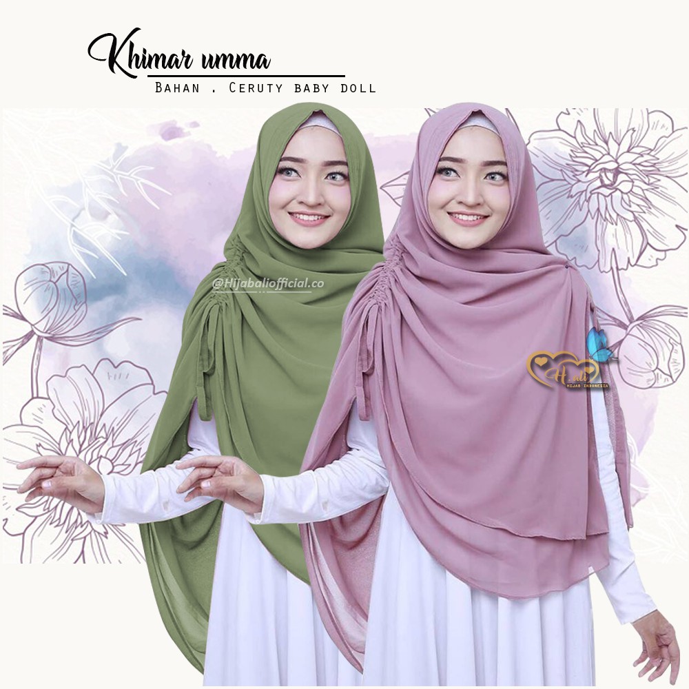 Kerudung Syari 2 Layer Khimar 2 Layer Jumbo Jilbab Khimar Jumbo Jilbab Syari Serut Khimar  Umma U1