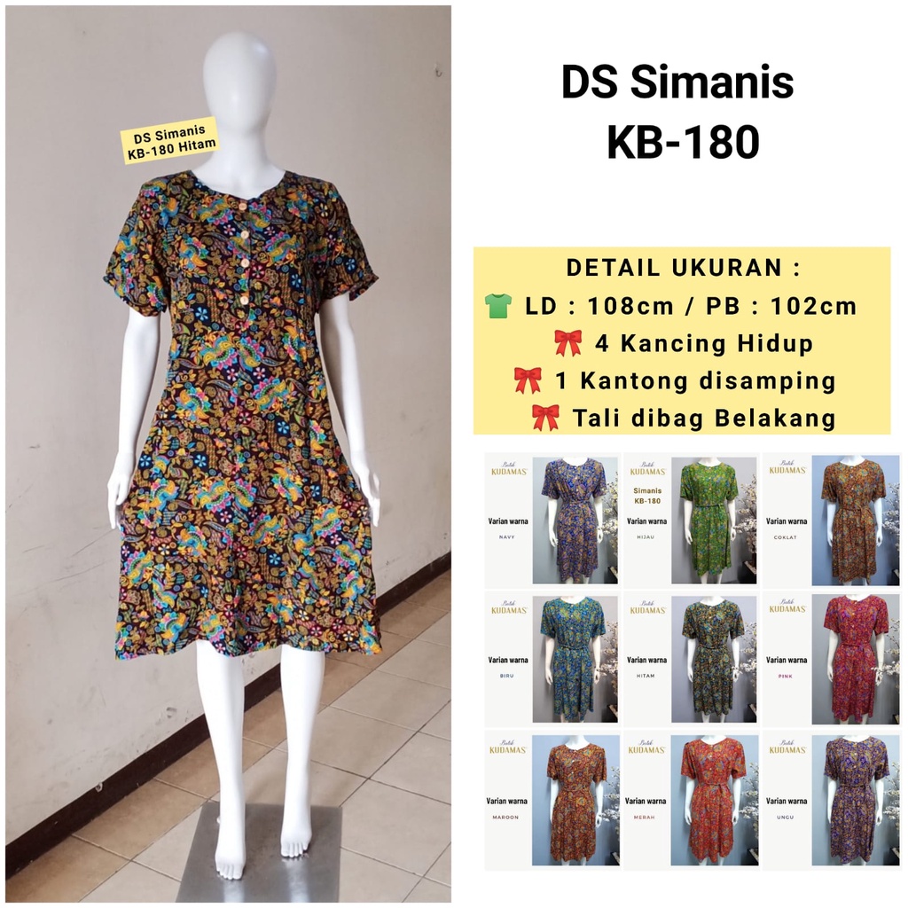 AS Daster Batik Kudamas Simanis LD 108cm Busui KMA-10 &amp; KB-180