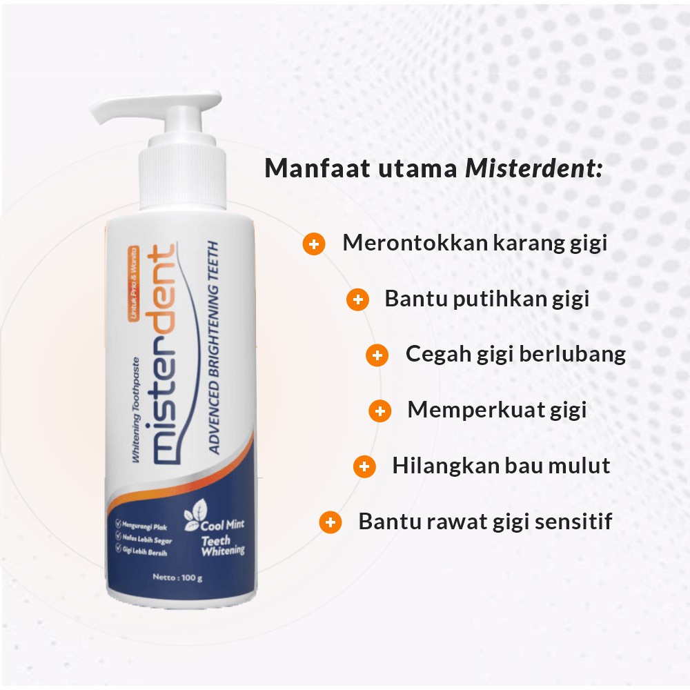 MISTERDENT ADVANCED BRIGHTENING ATASI GIGI KUNING SECARA INSTAN