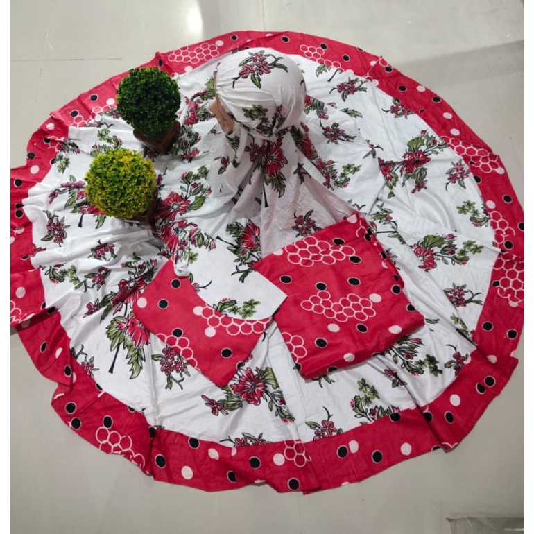 Mukena jumbo setelan rayon printing