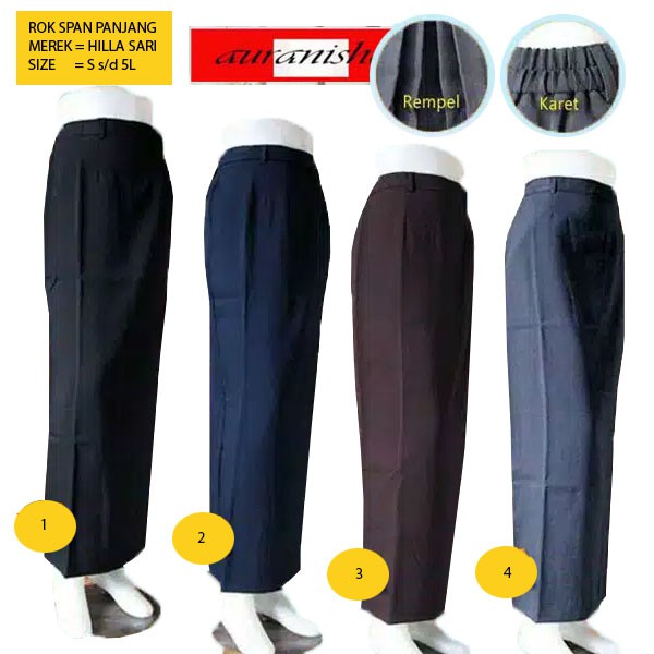 Rok kerja wanita span panjang size L / rok kerja wanita