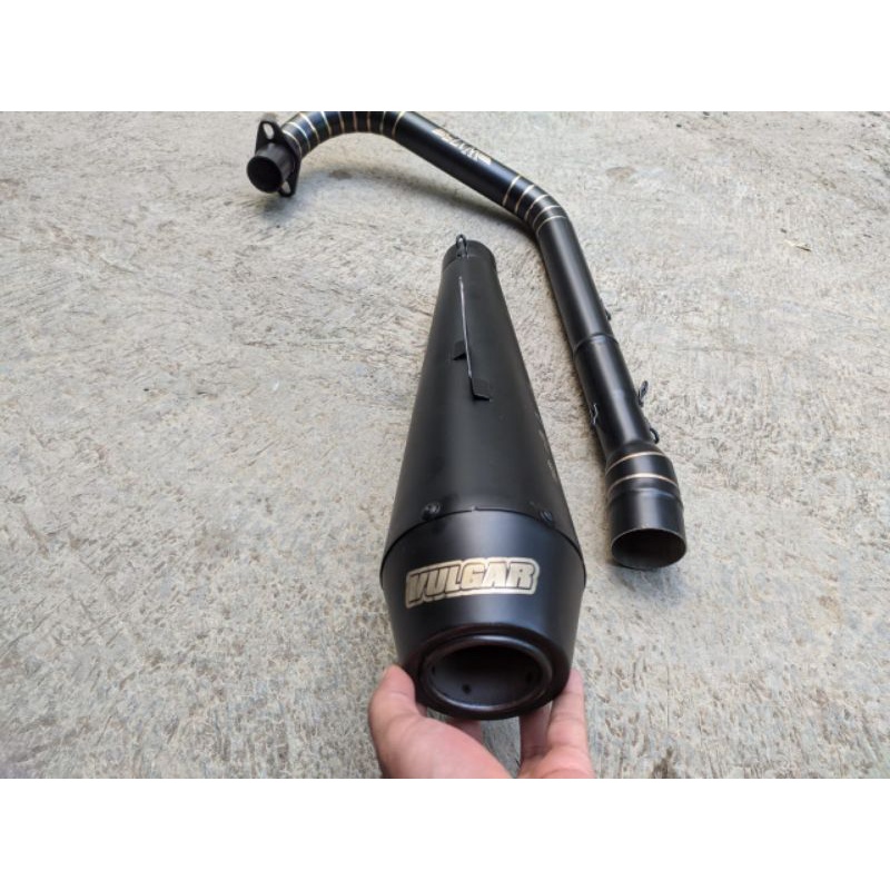 knalpot custom silincer japstyle hitam glossy anti luntur fullstainless bass padet scorpio Tiger Meg