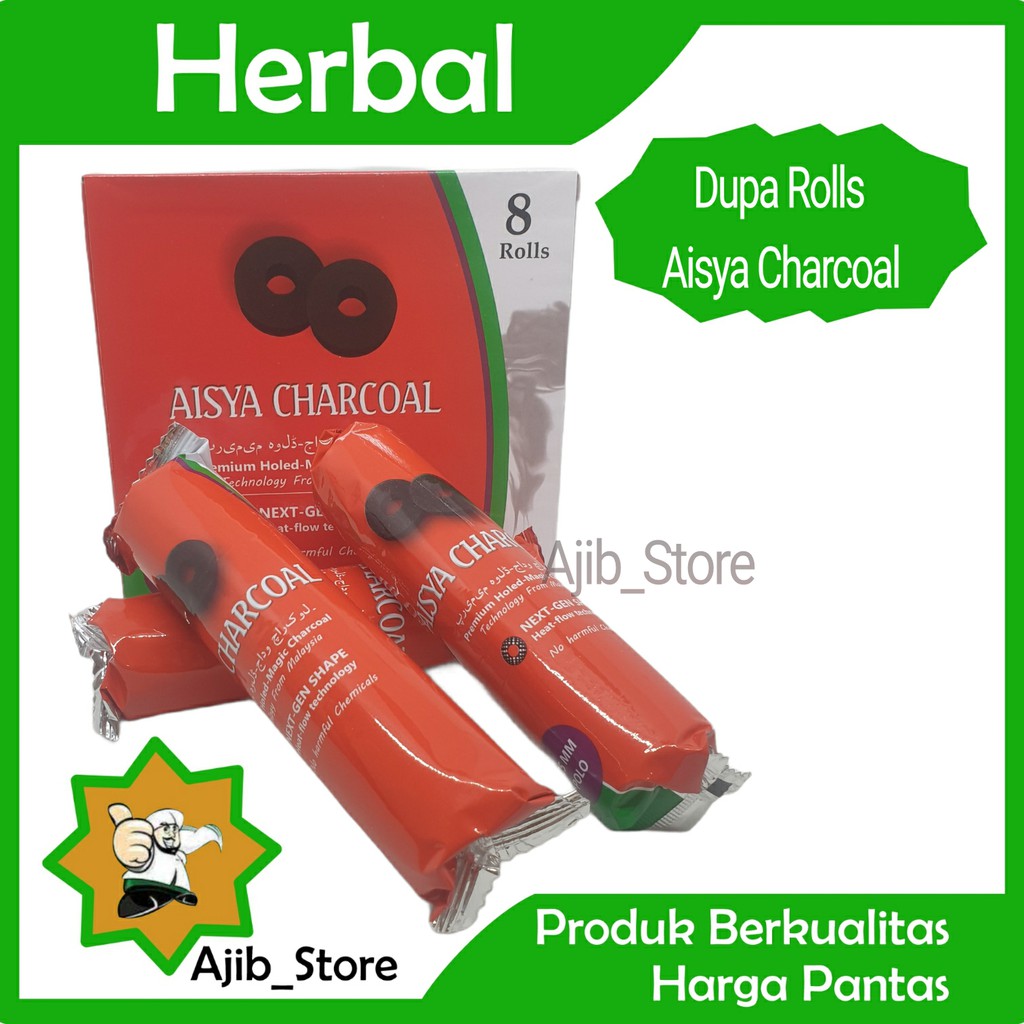 (GROSIR ISI 12) ARANG MAGIC AISYA CHARCOAL ISI 8 ROLLS Premium Holed