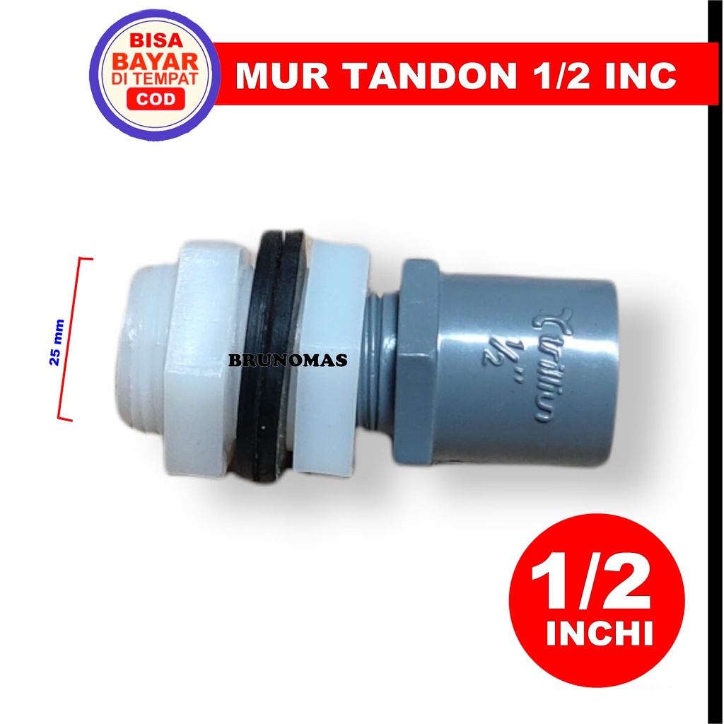 Nepel Drat Tandon 1/2 Inchi - Neple Input Output Pipa Setengah In