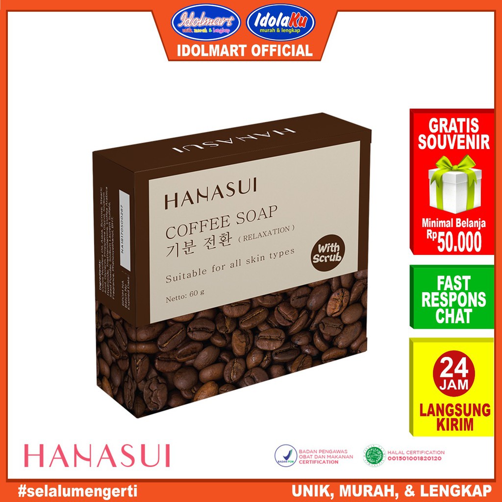 IDOLMART Hanasui Coffee Bar Soap 60gr Idolmart Surabaya