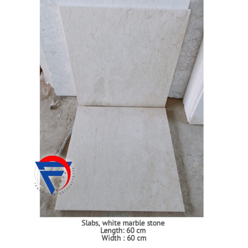 Lembaran lantai marmer putih tulungagung P.60 L.60 harga permeter