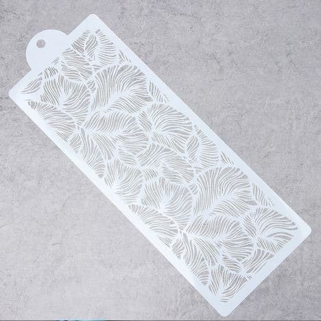 Nature Design Cake Stencil - Peacock Feather Lace