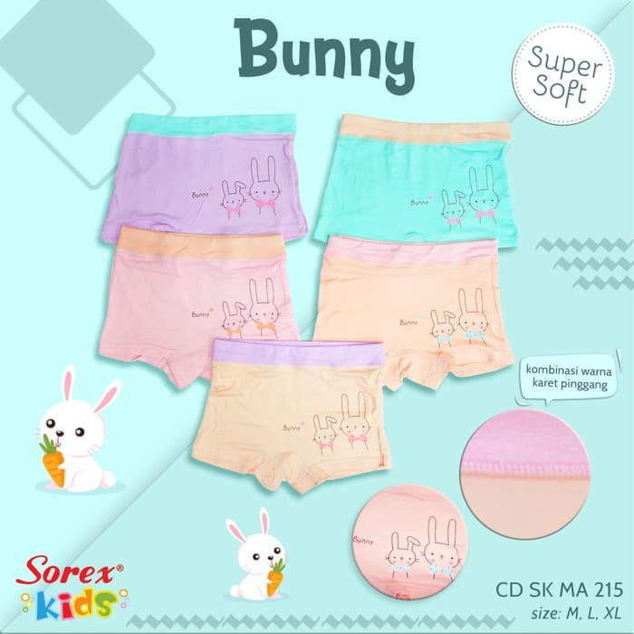 CD BOXER SUPER SOFT ANAK CEWEK SOREX SK HP787, SK MA215, MA501 &amp; MA551 / CELANA DALAM ANAK PEREMPUAN