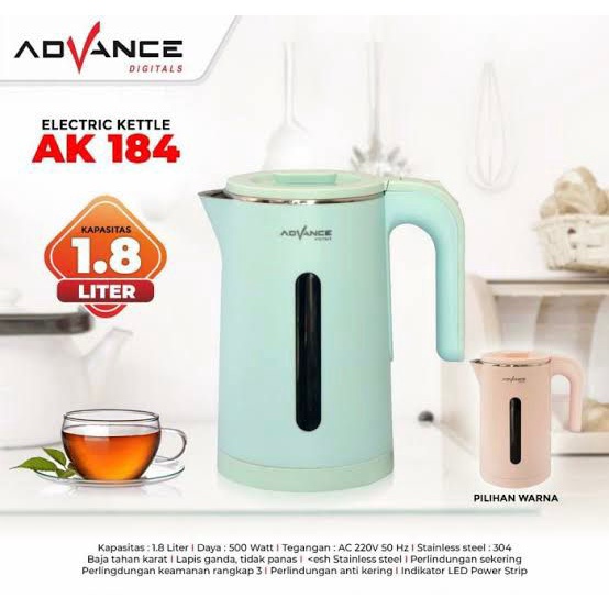 Advance AK-184 Electric Kettle 1,8 Liter Teko Listrik AK184