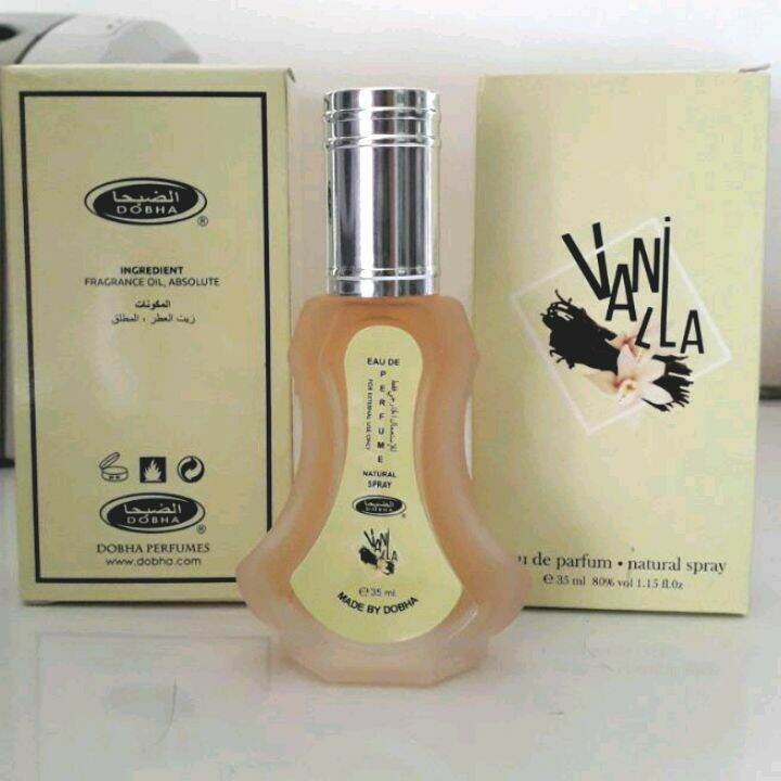 VANILLA Parfum DOBHA Spray 35ml EDP Eau De Parfume Natural Spray BPOM &amp; MUI