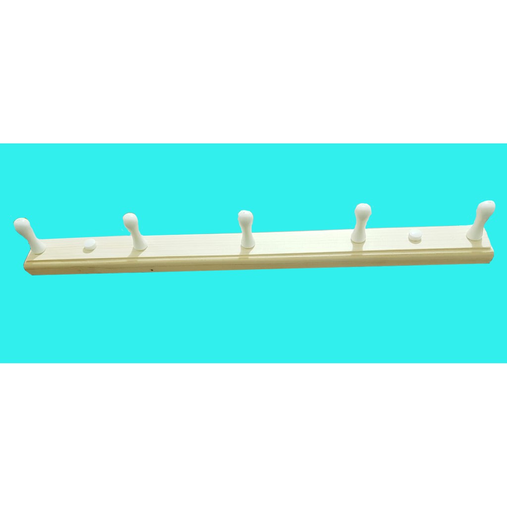 K654 Kapstok Kayu 5 Hook Minimalis