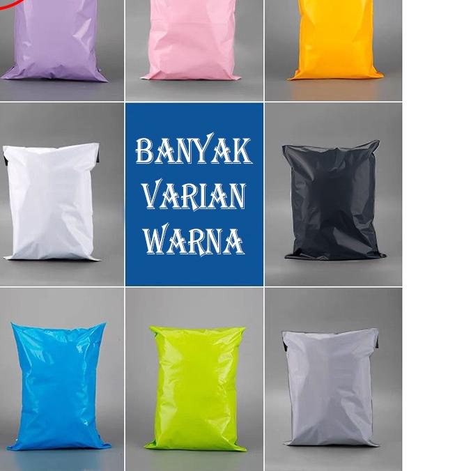

✻ Polymailer / Plastik Packing Online Shop 40X50CM LDPE Hitam Glossy Isi 100Pcs Lem Perekat Grosir ♝