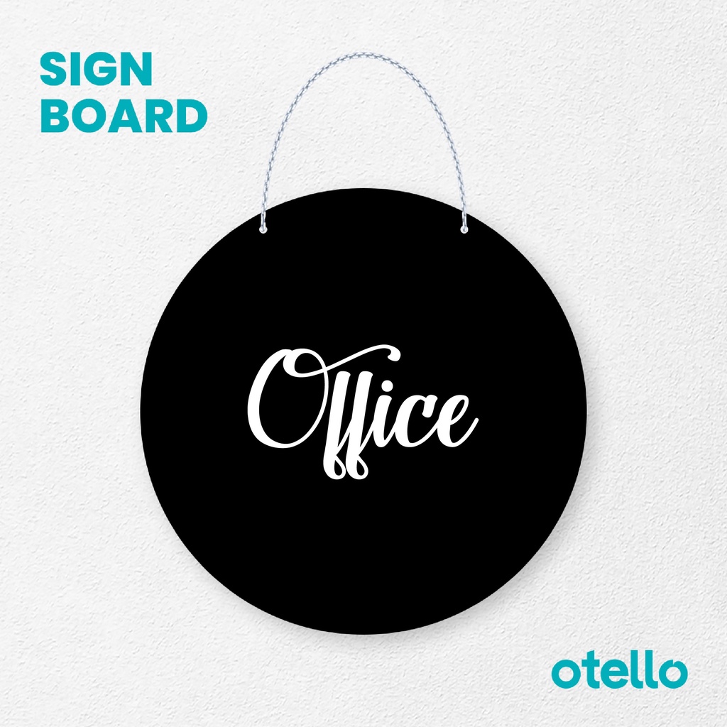 Otello Signage Tuisan Office Signage Board Acrylic Papan Gantung Akrilik Rantai Petunjuk Toko Modern Minimalist Kafe Restoran Kantor Gedung Cafe