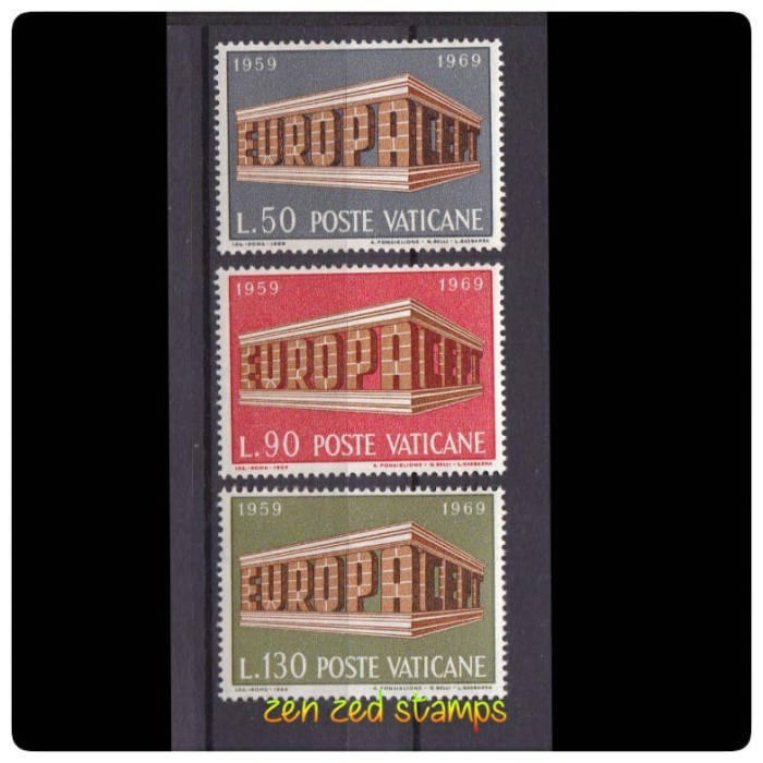 

0394 Perangko Vatican City 1969 Europa Stamps 3v Mnh