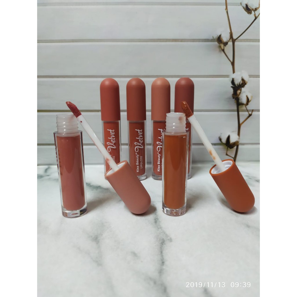 ( 6 PCS ) LIPCREAM MATTE BULAT MAYBELLINE 6080/ KISS BEAUTY VELVET LIPGLOSS Thailand