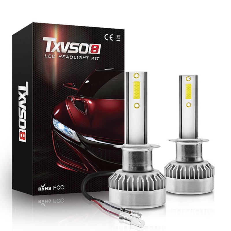 1 Pasang Lampu Utama Kendaraan Tipe Led Txvso8 H7 Cob 110w 20000lm Cahaya Putih