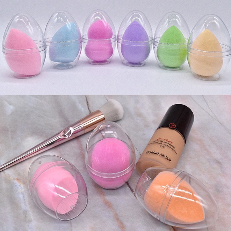 [Makeup Sponge Blender Transparent Storage Box] [Powder Puff Portable Anti-fall Dust-proof Box] [Cosmetic Egg Sponge Drying Box]