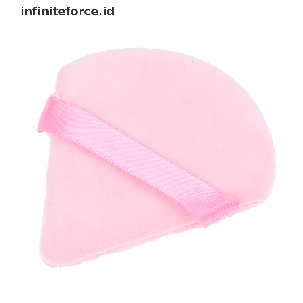 (infiniteforce.id) Spons Puff Mini Bentuk Segitiga Bahan Velvet Untuk MakeUp Foundation