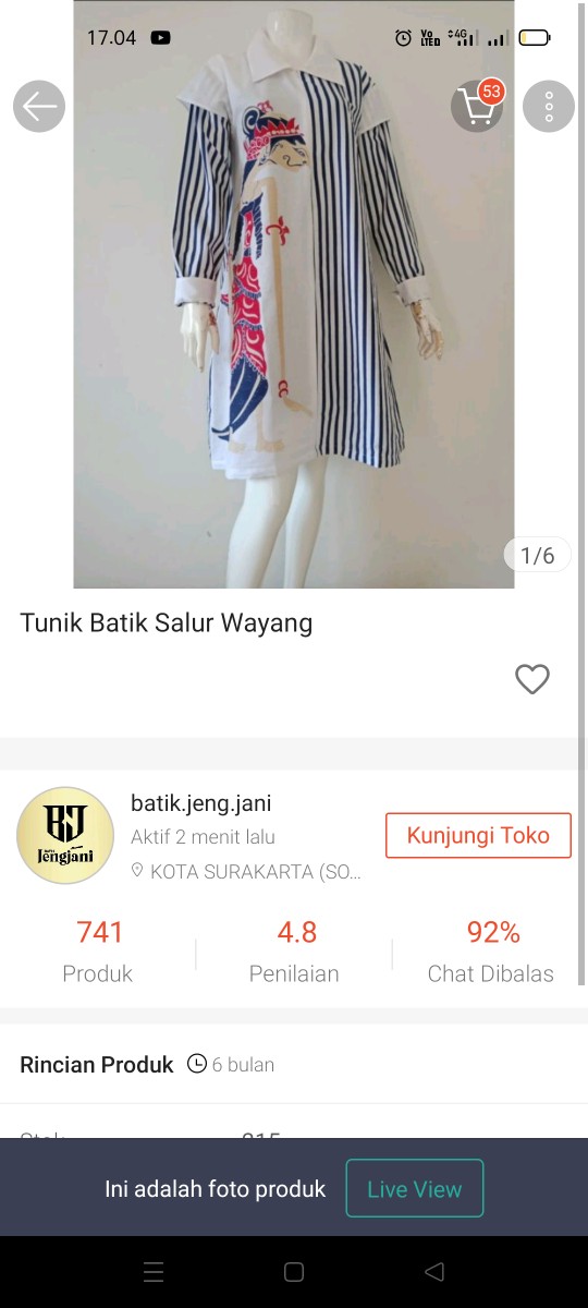 Tunik Batik Salur Wayang