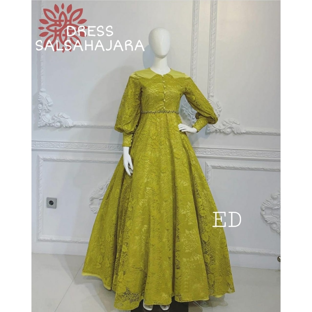 3 UKURAN M L XL DRESS SALSAHARAJA FASHION BUSANA PAKAIAN WANITA BRUKAT ED
