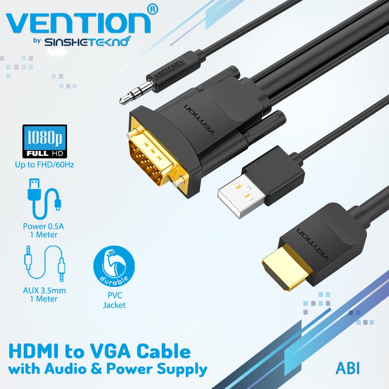 VENTION Kabel HDMI to VGA Full HD with Audio and Power Supply