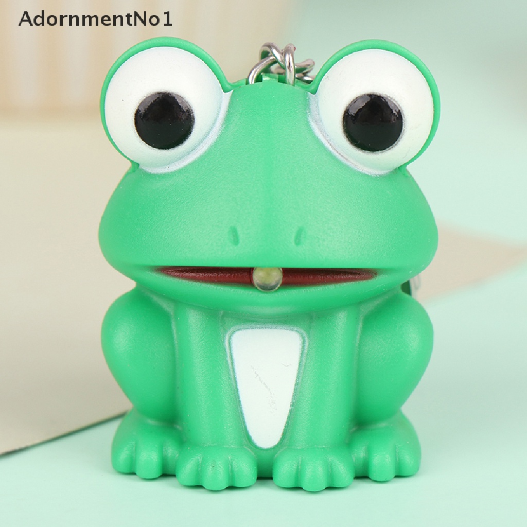 (AdornmentNo1) Gantungan Kunci Katak Hijau Lucu Dengan Lampu LED + Suara Untuk Hadiah Anak