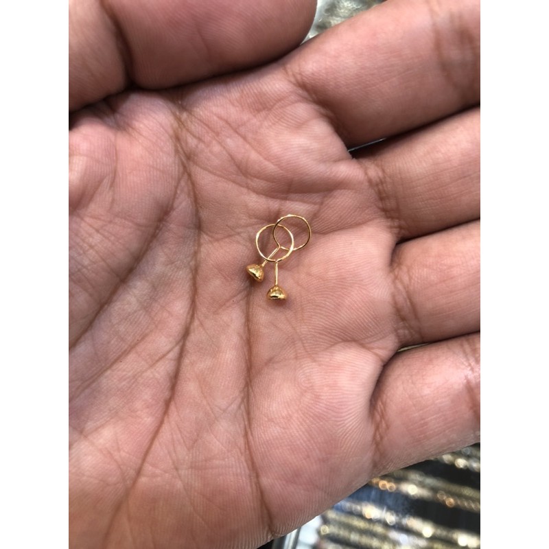 Anting toge emas asli berat 1/4gr kadar 300 dan kadar 700/16k untuk bayi dan anak