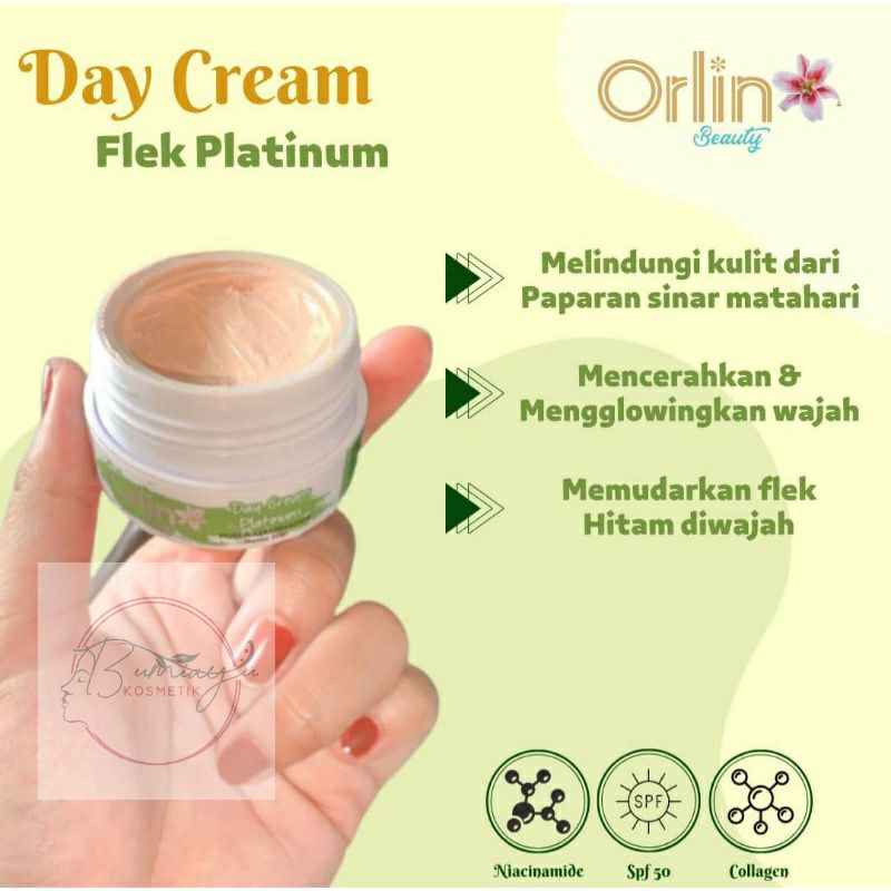 DAY CREAM FLEK PLATINUM ORLIN BEAUTY SKINCARE BPOM - KRIM FLEK HITAM AMAN BUMIL BUSUI