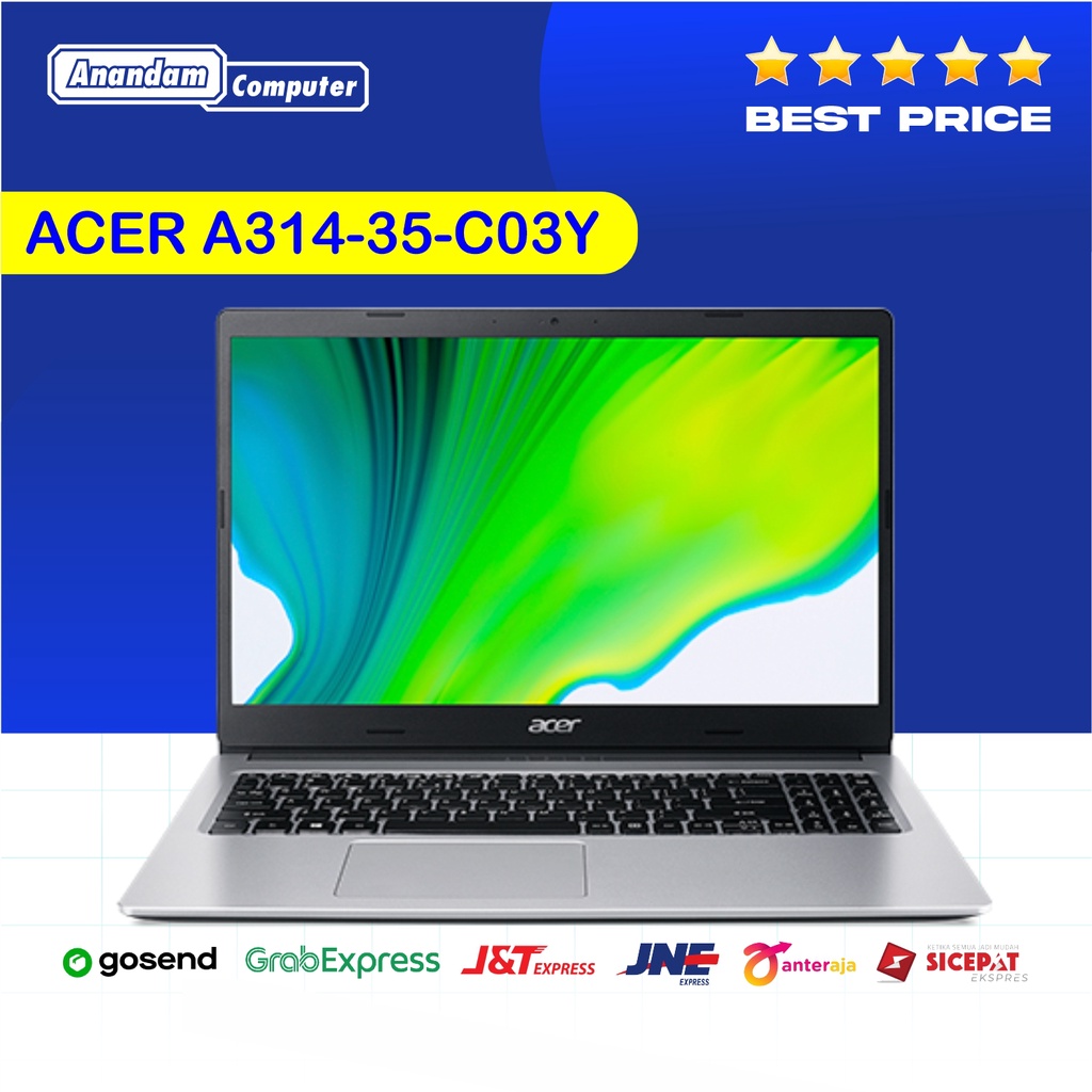 ACER ASPIRE 3 A314-35-C03Y (14"HD Celeron Quad Core N5100,4GB,HDD 1TB,WIN 11 SILVER